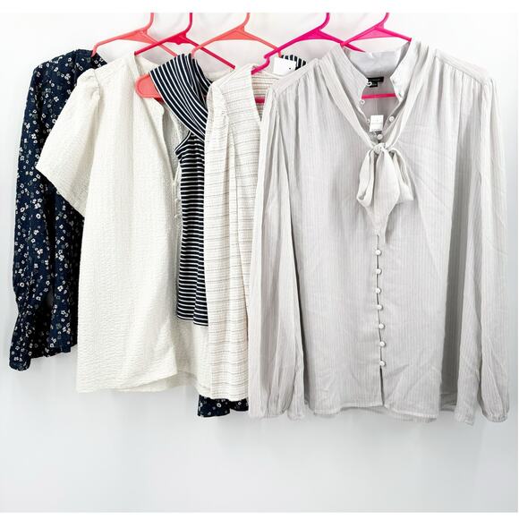 LOFT Ann Taylor 5 Blouses Lot Bundle Women's Extra Large NWT & Previously Owned